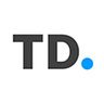 TD logo: gray 'TD' lettering with a blue dot.